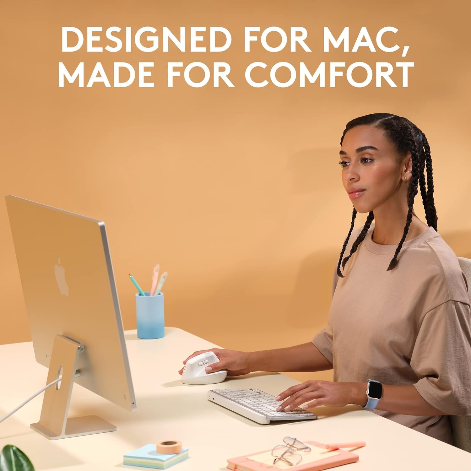 image:imageLogitech Wave Keys for Mac Wireless Ergonomic Keyboard with Cushioned Palm Rest Comfortable Natural Typing Bluetooth Keyboard EasySwitch Optimized for Mac Apple iPad Off WhiteMouse