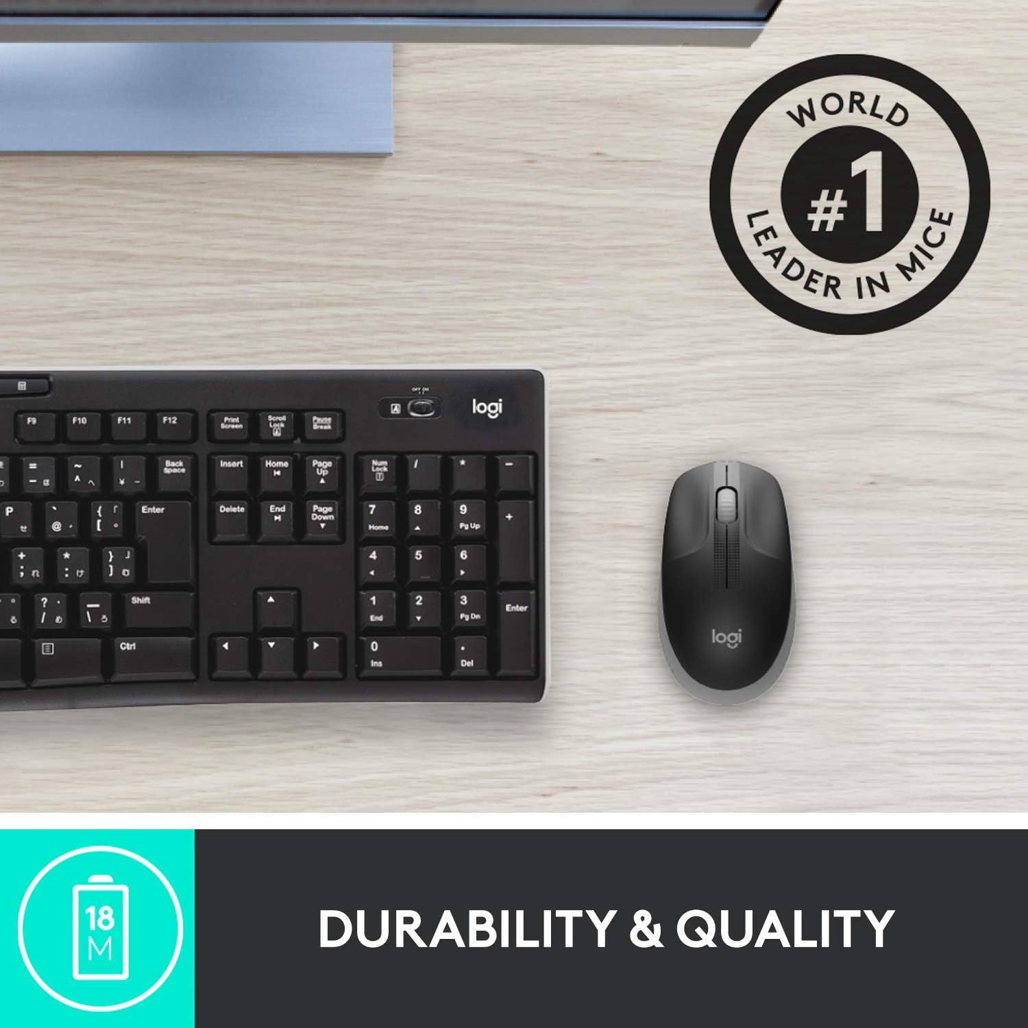 image:imageLogitech Wireless Mouse M190 Full Size Ambidextrous Curve Design 18Month Battery with Power Saving Mode Precise Cursor Control amp Scrolling Wide Scroll Wheel Thumb Grips Mid Grey