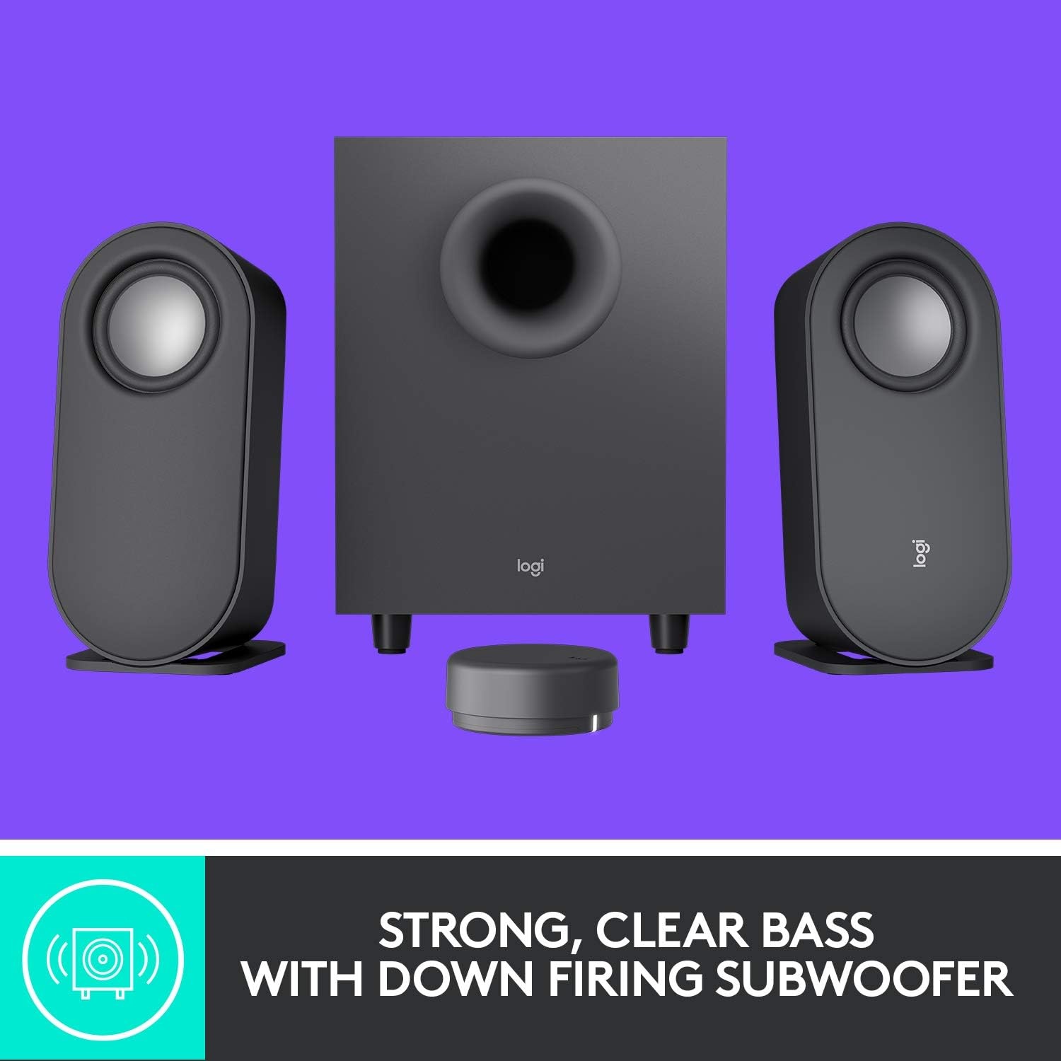 image:imageLogitech Z407 Bluetooth Computer Speakers with Subwoofer and Wireless Control Immersive Sound Premium Audio with Multiple Inputs USB Speakers