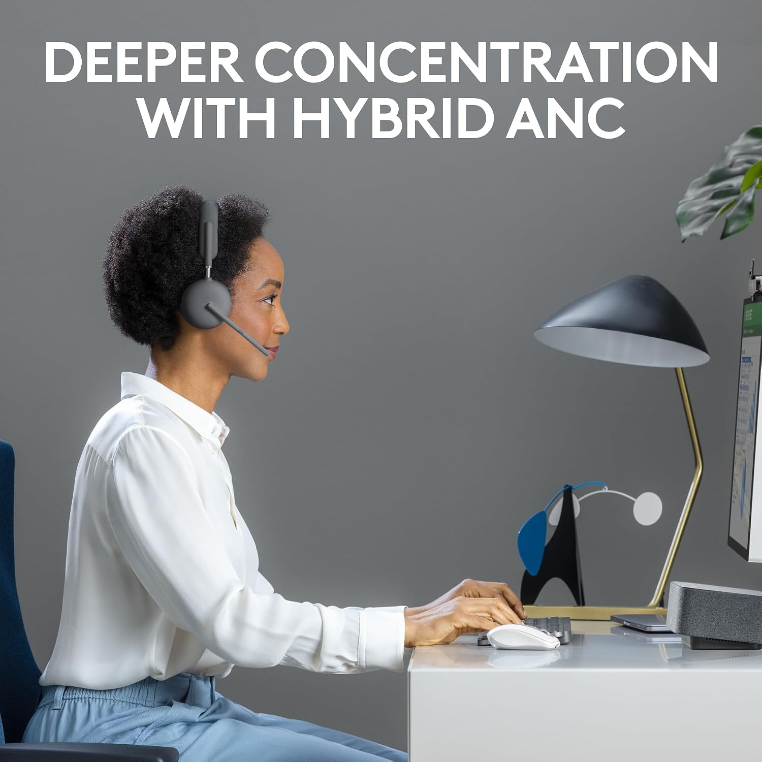 image:imageLogitech Zone Wireless 2 Premium Noise Canceling Headset with Hybrid ANC Bluetooth USBC USBA Certified for Microsoft Teams and Fast Pair Engineered for Intel Evo laptops GraphiteGraphite
