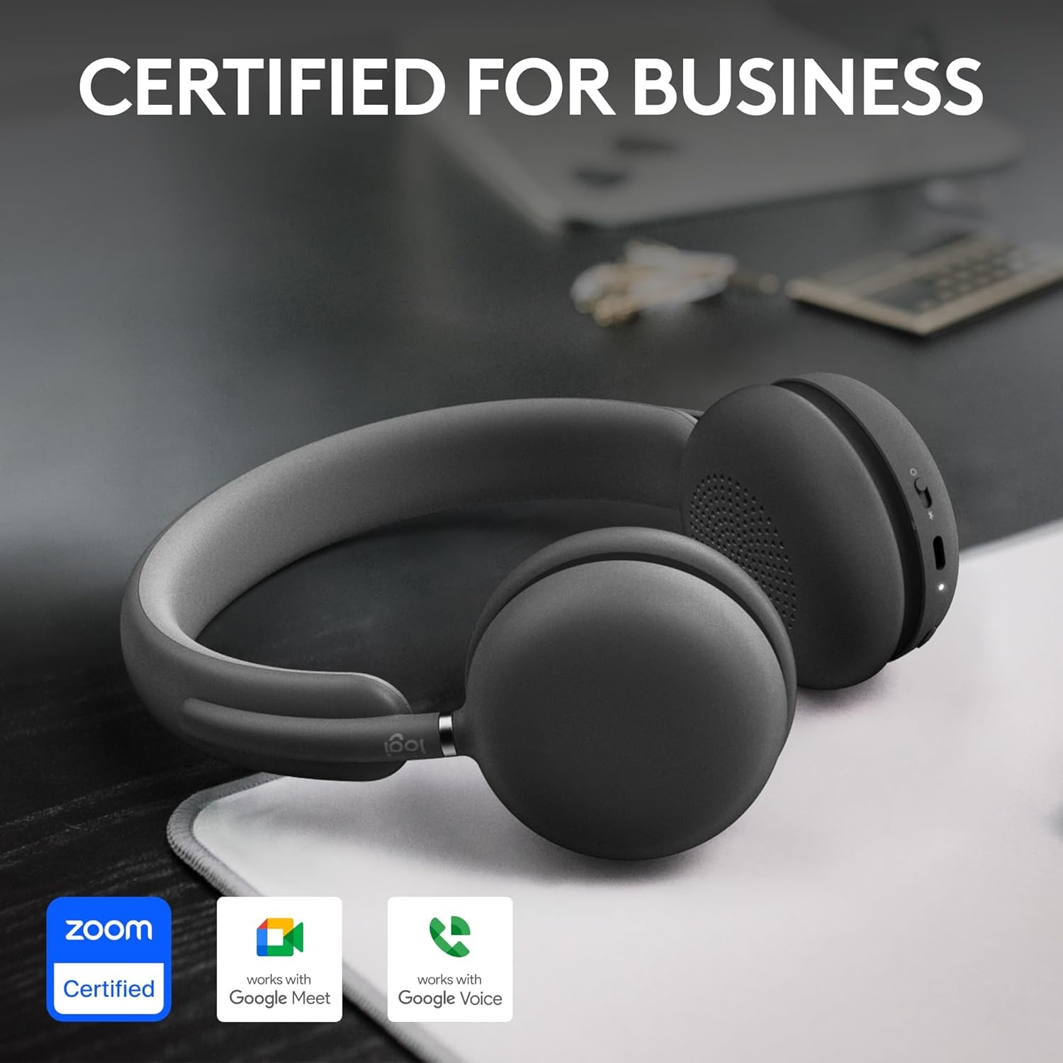 image:imageLogitech Zone Wireless 2 Premium Noise Canceling Headset with Hybrid ANC Bluetooth USBC USBA Certified for Microsoft Teams and Fast Pair Engineered for Intel Evo laptops GraphiteGraphite