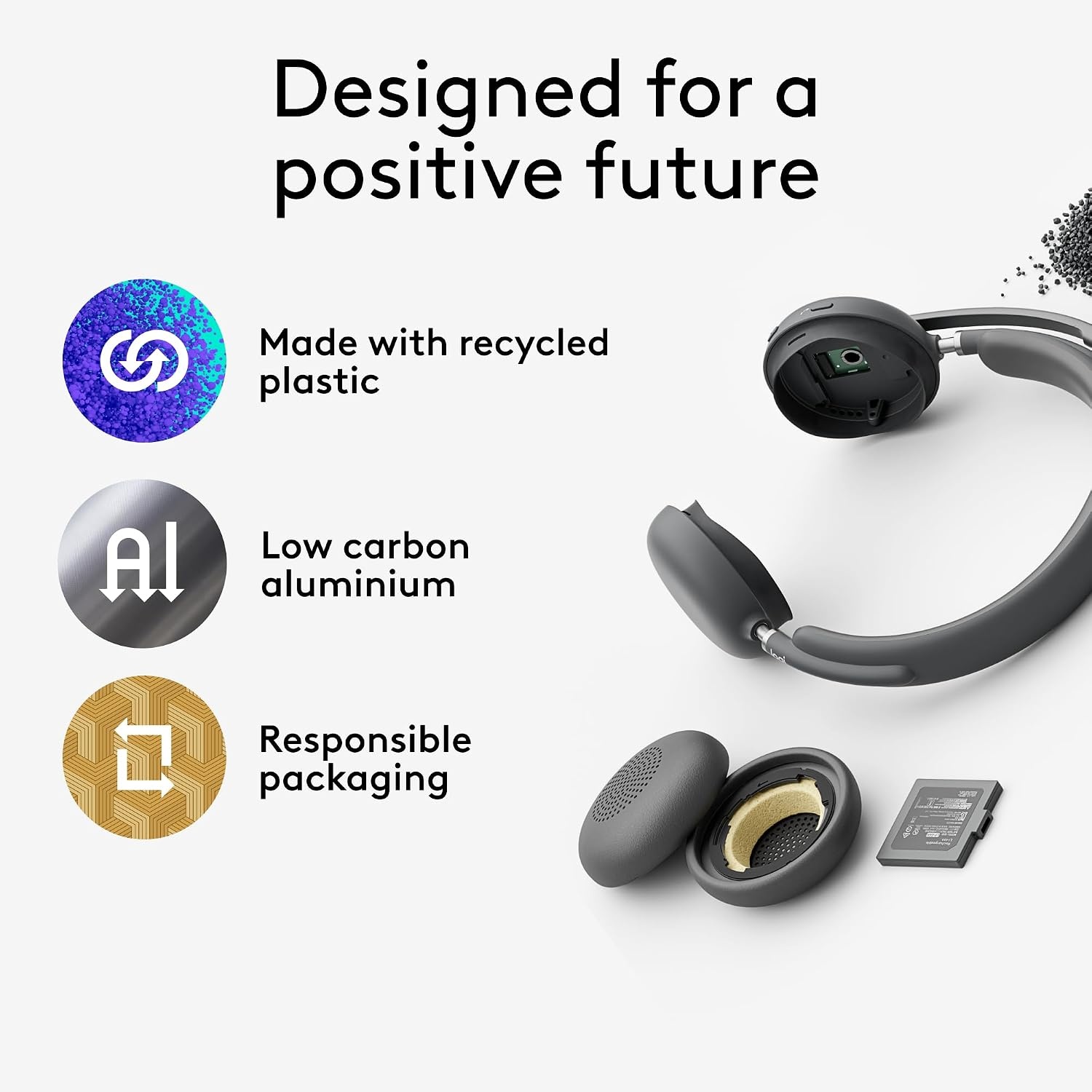 image:imageLogitech Zone Wireless 2 Premium Noise Canceling Headset with Hybrid ANC Bluetooth USBC USBA Certified for Microsoft Teams and Fast Pair Engineered for Intel Evo laptops GraphiteGraphite