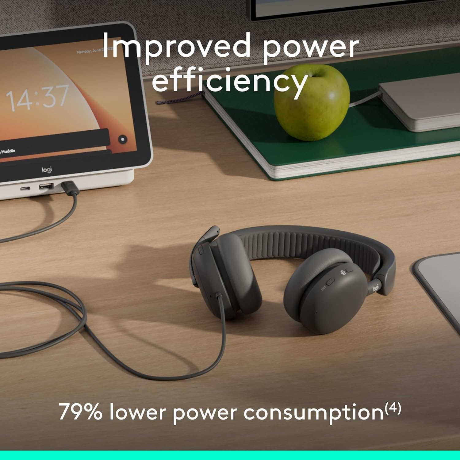 image:imageLogitech Zone Wireless 2 Premium Noise Canceling Headset with Hybrid ANC Bluetooth USBC USBA Certified for Microsoft Teams and Fast Pair Engineered for Intel Evo laptops GraphiteGraphite