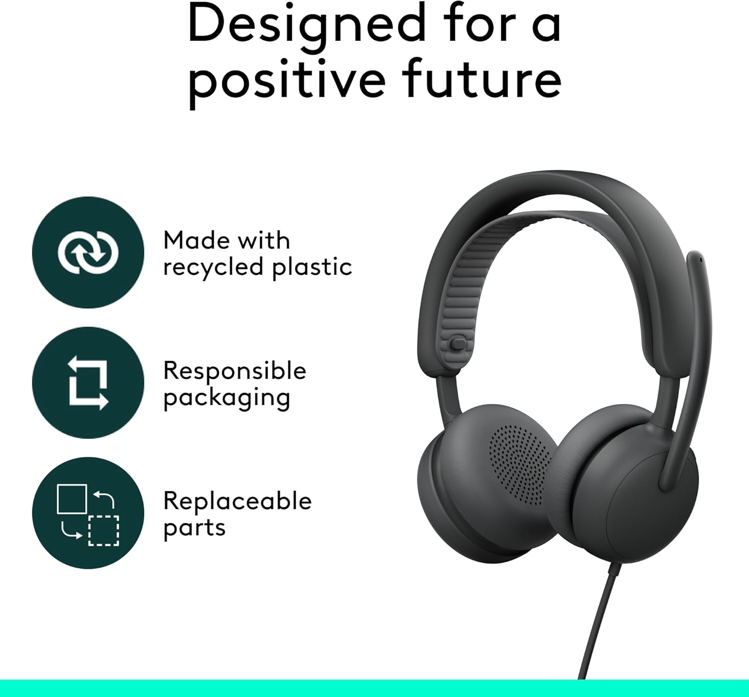 image:imageLogitech Zone Wireless 2 Premium Noise Canceling Headset with Hybrid ANC Bluetooth USBC USBA Certified for Microsoft Teams and Fast Pair Engineered for Intel Evo laptops GraphiteGraphite