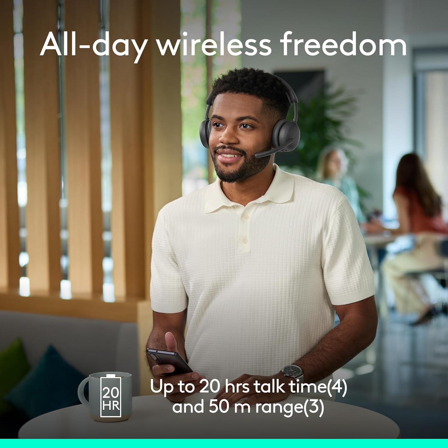 image:imageLogitech Zone Wireless 2 Premium Noise Canceling Headset with Hybrid ANC Bluetooth USBC USBA Certified for Microsoft Teams and Fast Pair Engineered for Intel Evo laptops GraphiteGraphite