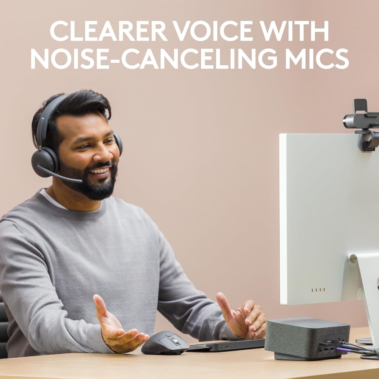 image:imageLogitech Zone Wireless 2 Premium Noise Canceling Headset with Hybrid ANC Bluetooth USBC USBA Certified for Microsoft Teams and Fast Pair Engineered for Intel Evo laptops GraphiteGraphite
