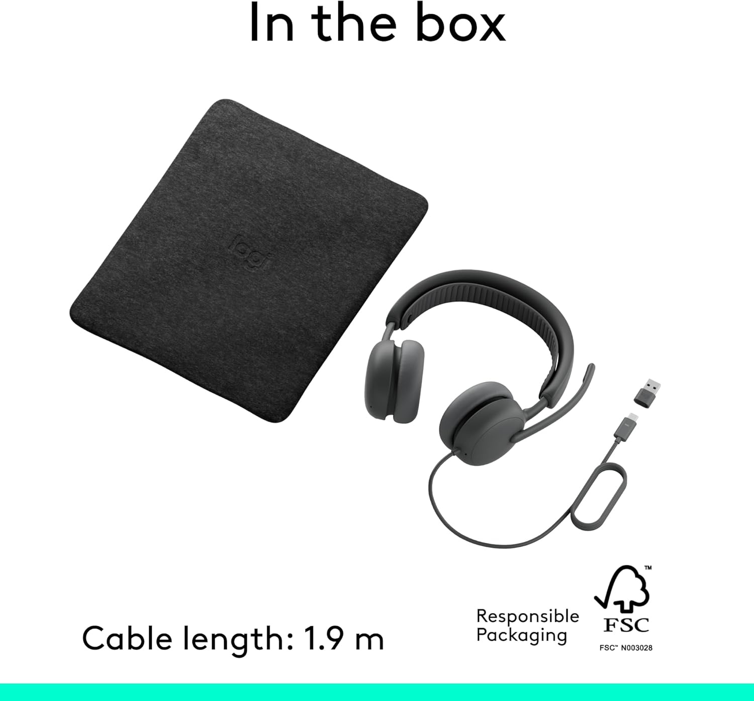 image:imageLogitech Zone Wireless 2 Premium Noise Canceling Headset with Hybrid ANC Bluetooth USBC USBA Certified for Microsoft Teams and Fast Pair Engineered for Intel Evo laptops GraphiteGraphite