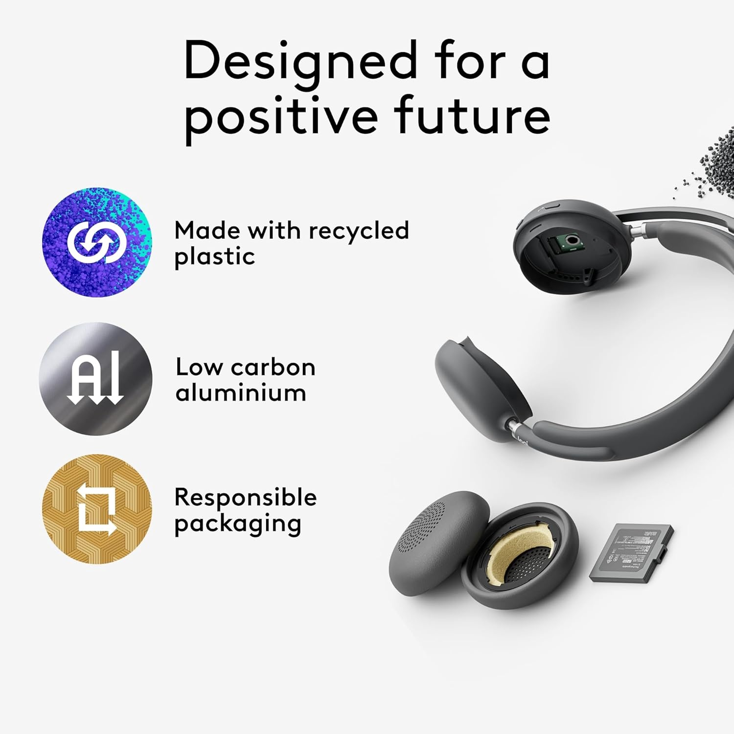 image:imageLogitech Zone Wireless 2 Premium Noise Canceling Headset with Hybrid ANC Bluetooth USBC USBA Certified for Microsoft Teams and Fast Pair Engineered for Intel Evo laptops GraphiteGraphite
