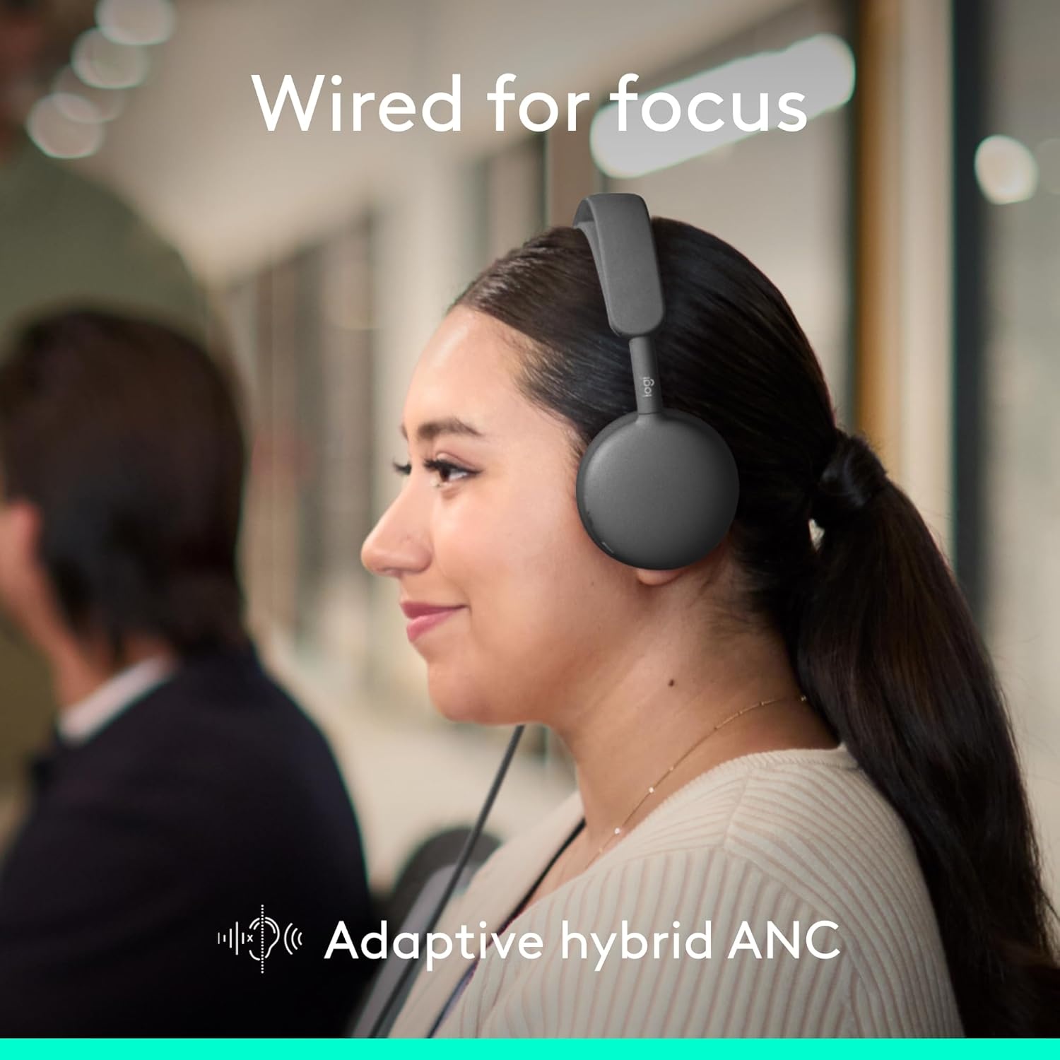 image:imageLogitech Zone Wireless 2 Premium Noise Canceling Headset with Hybrid ANC Bluetooth USBC USBA Certified for Microsoft Teams and Fast Pair Engineered for Intel Evo laptops GraphiteGraphite