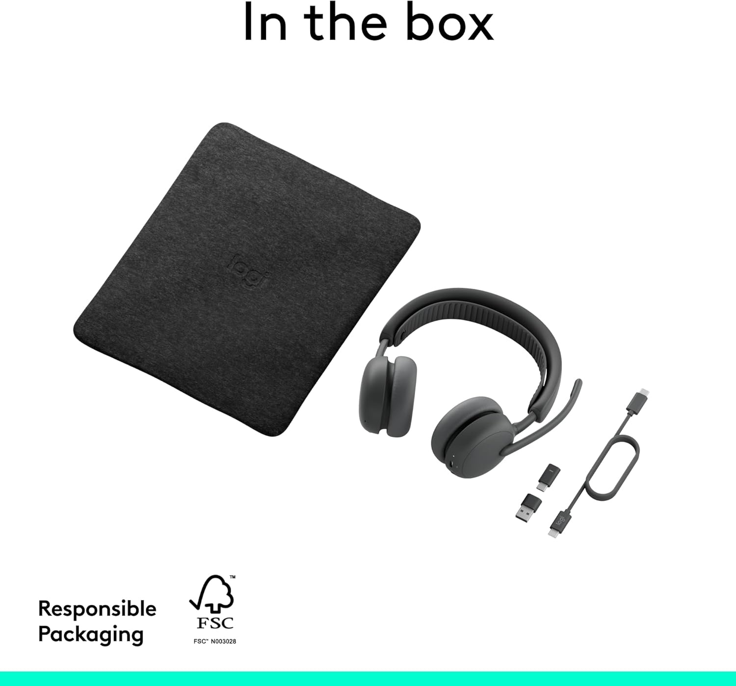 image:imageLogitech Zone Wireless 2 Premium Noise Canceling Headset with Hybrid ANC Bluetooth USBC USBA Certified for Microsoft Teams and Fast Pair Engineered for Intel Evo laptops GraphiteGraphite