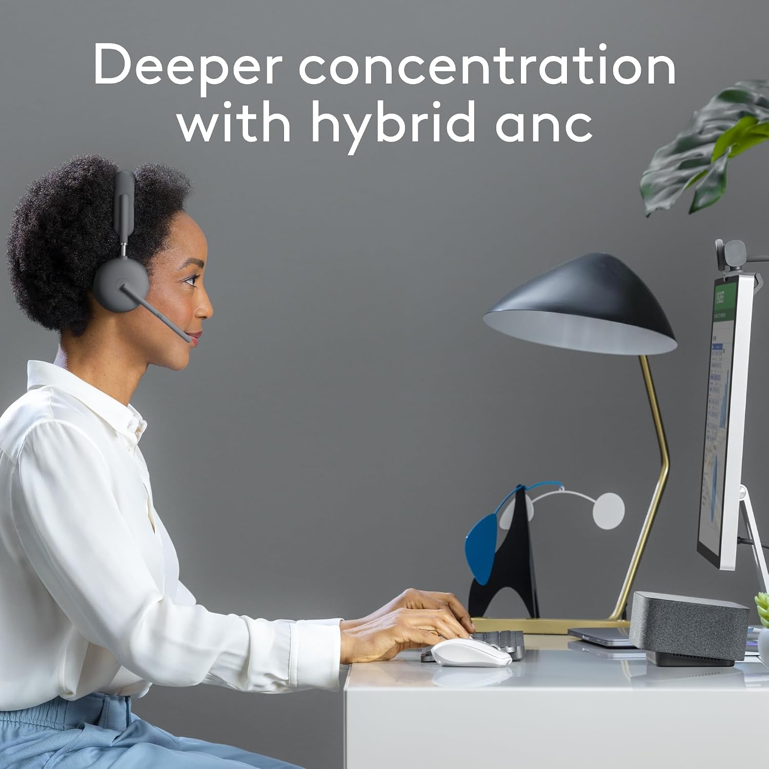 image:imageLogitech Zone Wireless 2 Premium Noise Canceling Headset with Hybrid ANC Bluetooth USBC USBA Certified for Microsoft Teams and Fast Pair Engineered for Intel Evo laptops GraphiteGraphite