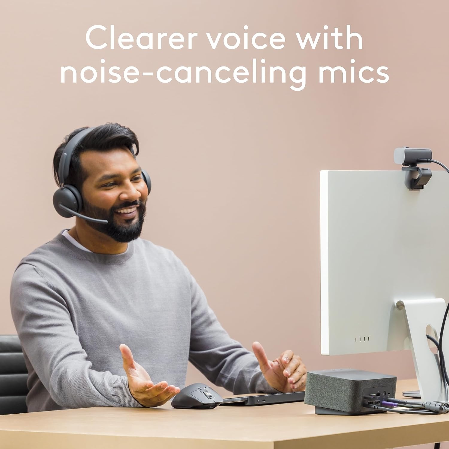 image:imageLogitech Zone Wireless 2 Premium Noise Canceling Headset with Hybrid ANC Bluetooth USBC USBA Certified for Microsoft Teams and Fast Pair Engineered for Intel Evo laptops GraphiteGraphite