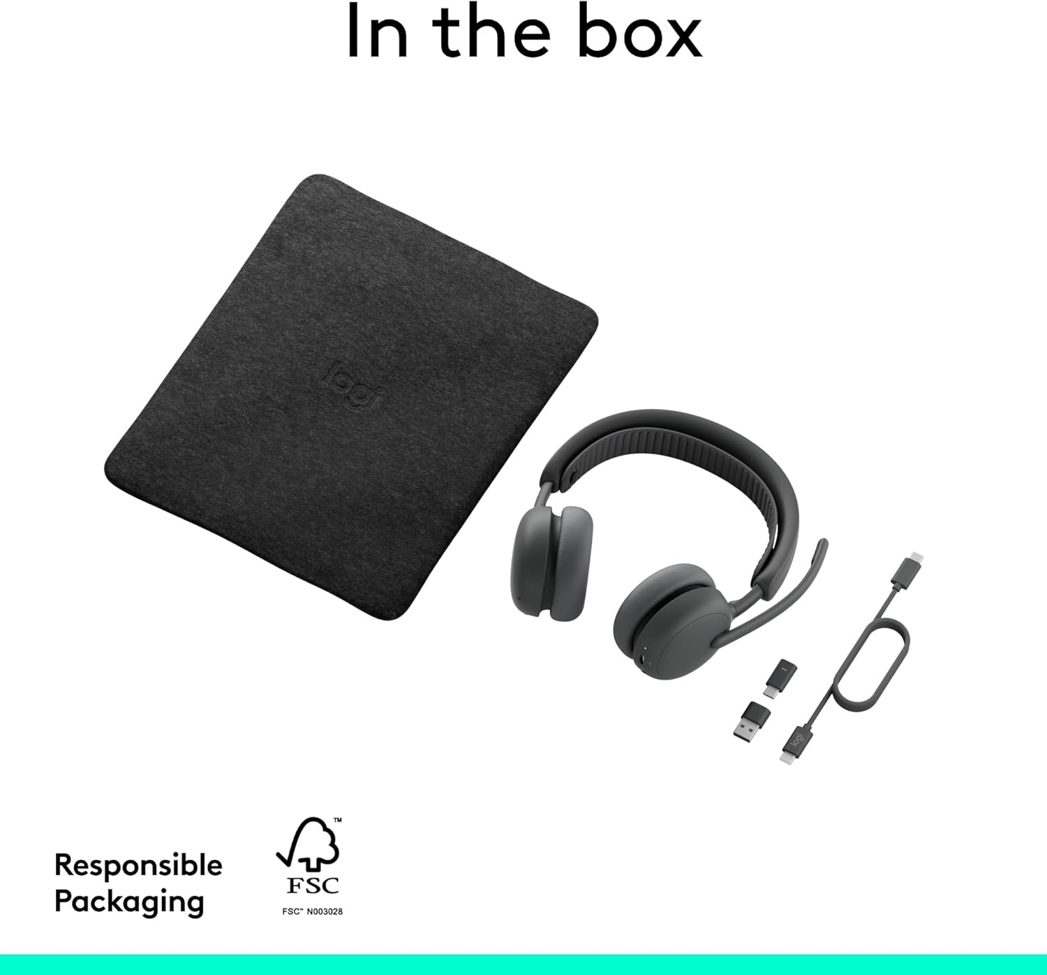 image:imageLogitech Zone Wireless 2 Premium Noise Canceling Headset with Hybrid ANC Bluetooth USBC USBA Certified for Microsoft Teams and Fast Pair Engineered for Intel Evo laptops GraphiteGraphite