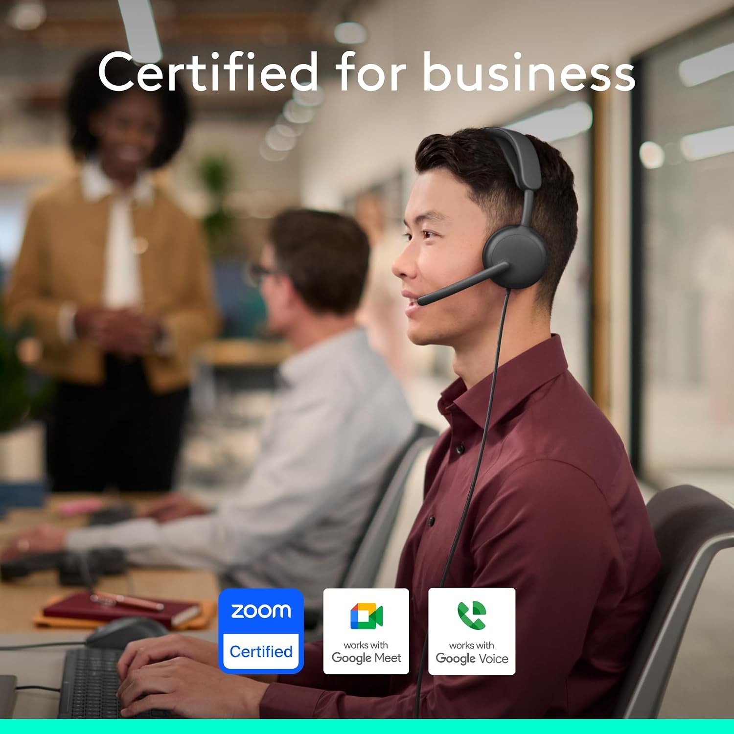 image:imageLogitech Zone Wireless 2 Premium Noise Canceling Headset with Hybrid ANC Bluetooth USBC USBA Certified for Microsoft Teams and Fast Pair Engineered for Intel Evo laptops GraphiteGraphite
