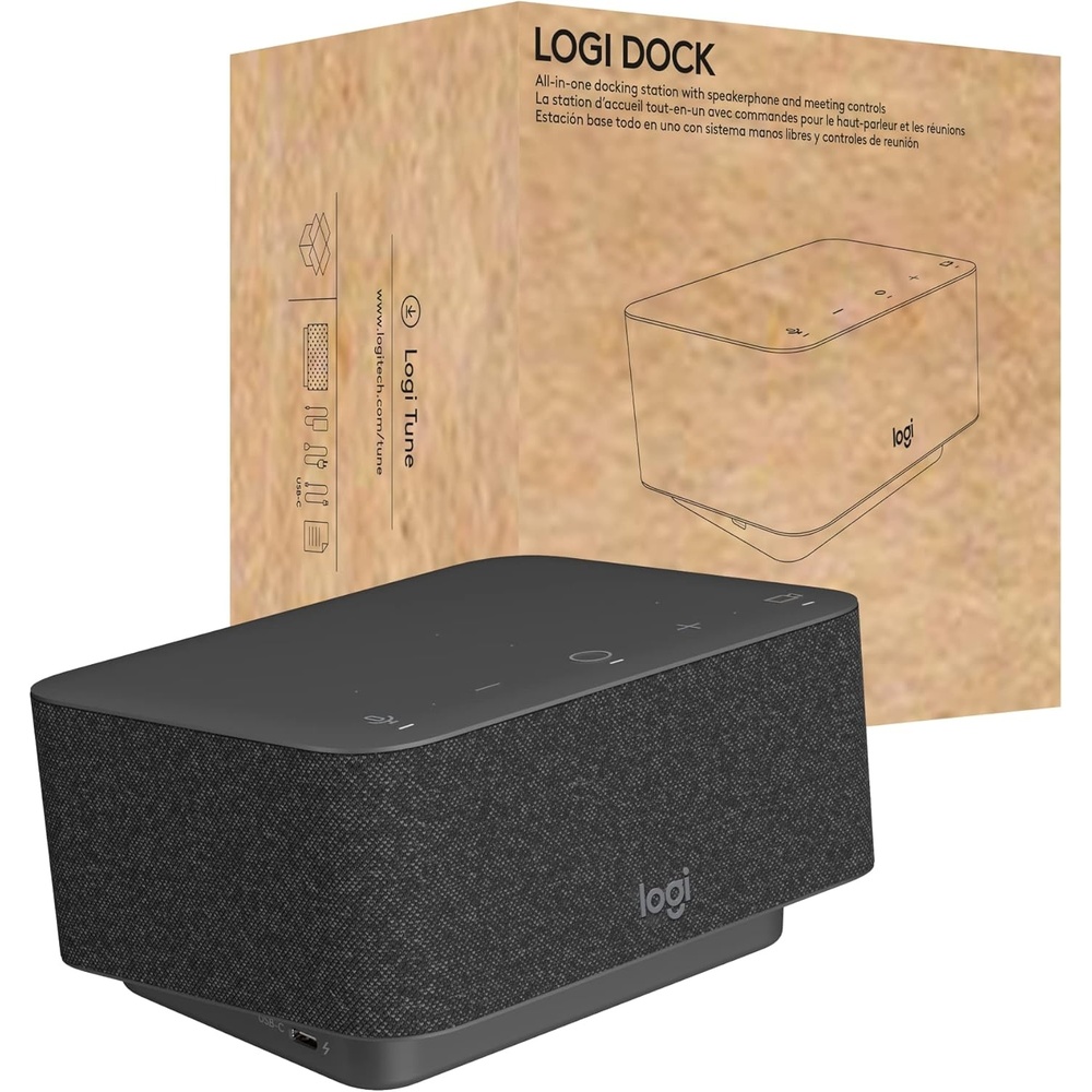 image:imageLogitech  Logi Dock AllinOne USB C Laptop Docking Station Speakerphone Noise Canceling Mics Bluetooth HDMI for WindowsmacOS Certified for Microsoft Teams GraphiteGraphite