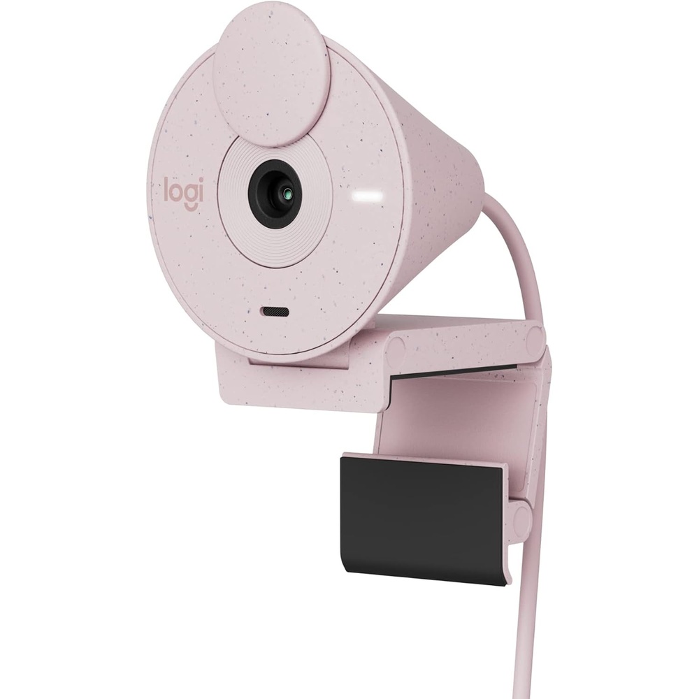 image:imageLogitech Brio 300 Full HD Webcam 1080p Auto Light Correction Noise reducing mic Privacy Shutter USBC Works with Microsoft Teams Google Meet Zoom for Streaming and Video Calling  WhiteRose