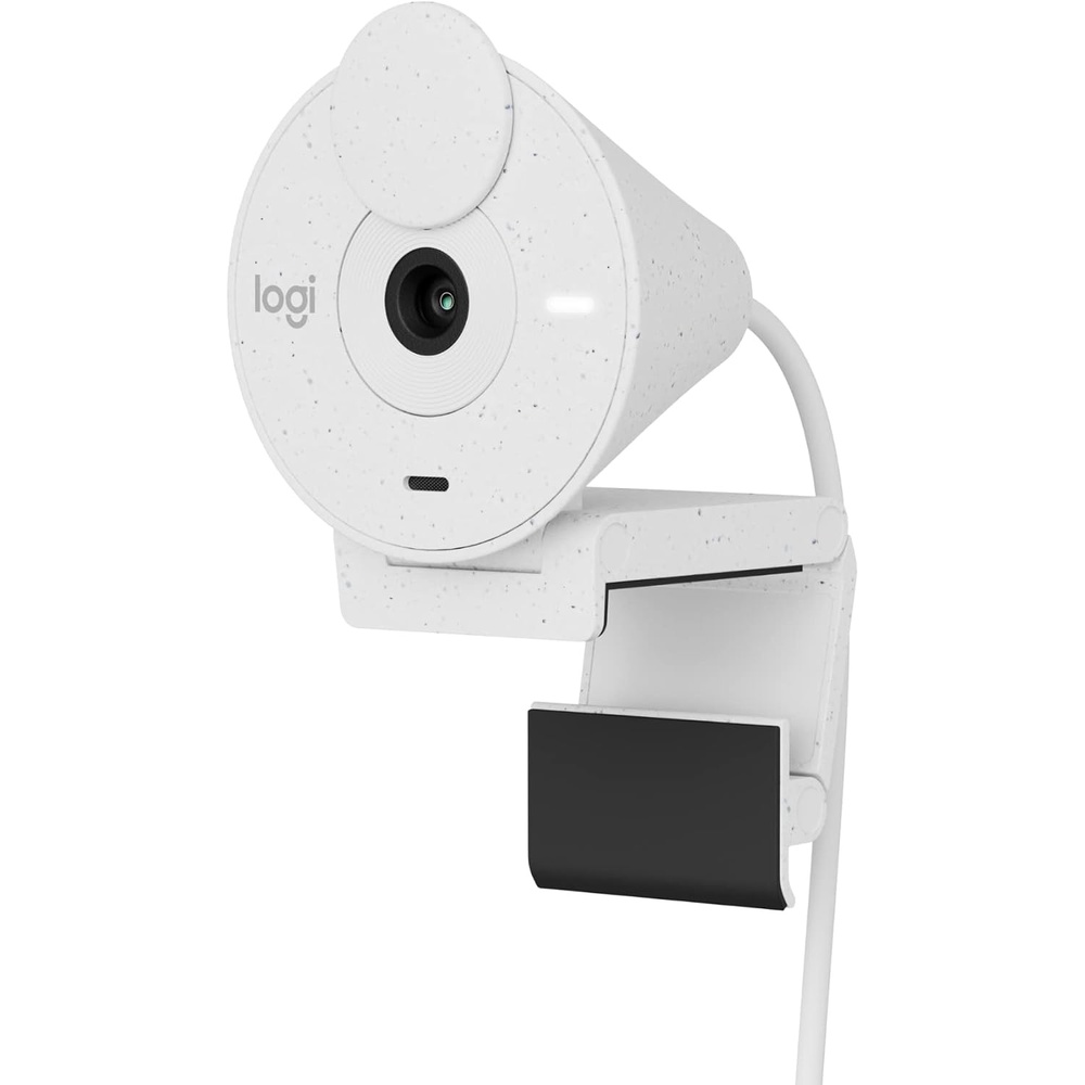image:imageLogitech Brio 300 Full HD Webcam 1080p Auto Light Correction Noise reducing mic Privacy Shutter USBC Works with Microsoft Teams Google Meet Zoom for Streaming and Video Calling  WhiteOffWhite