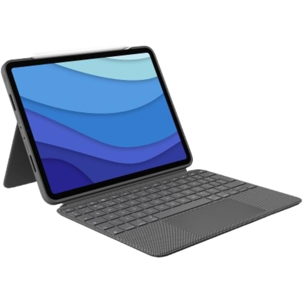 image:imageLogitech Combo Touch iPad Pro 11inch 1st 2nd 3rd 4th gen 2018 2020 2021 2022 Keyboard Case Detachable Backlit Keyboard ClickAnywhere Trackpad Oxford Gray USA LayoutOxford Gray