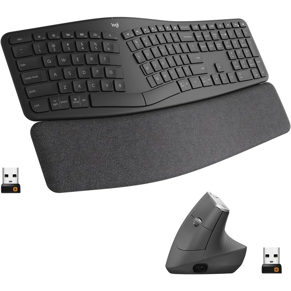 image:imageLogitech Ergo K860 Wireless Ergonomic Keyboard with Wrist Rest and MX Vertical Wireless Mouse