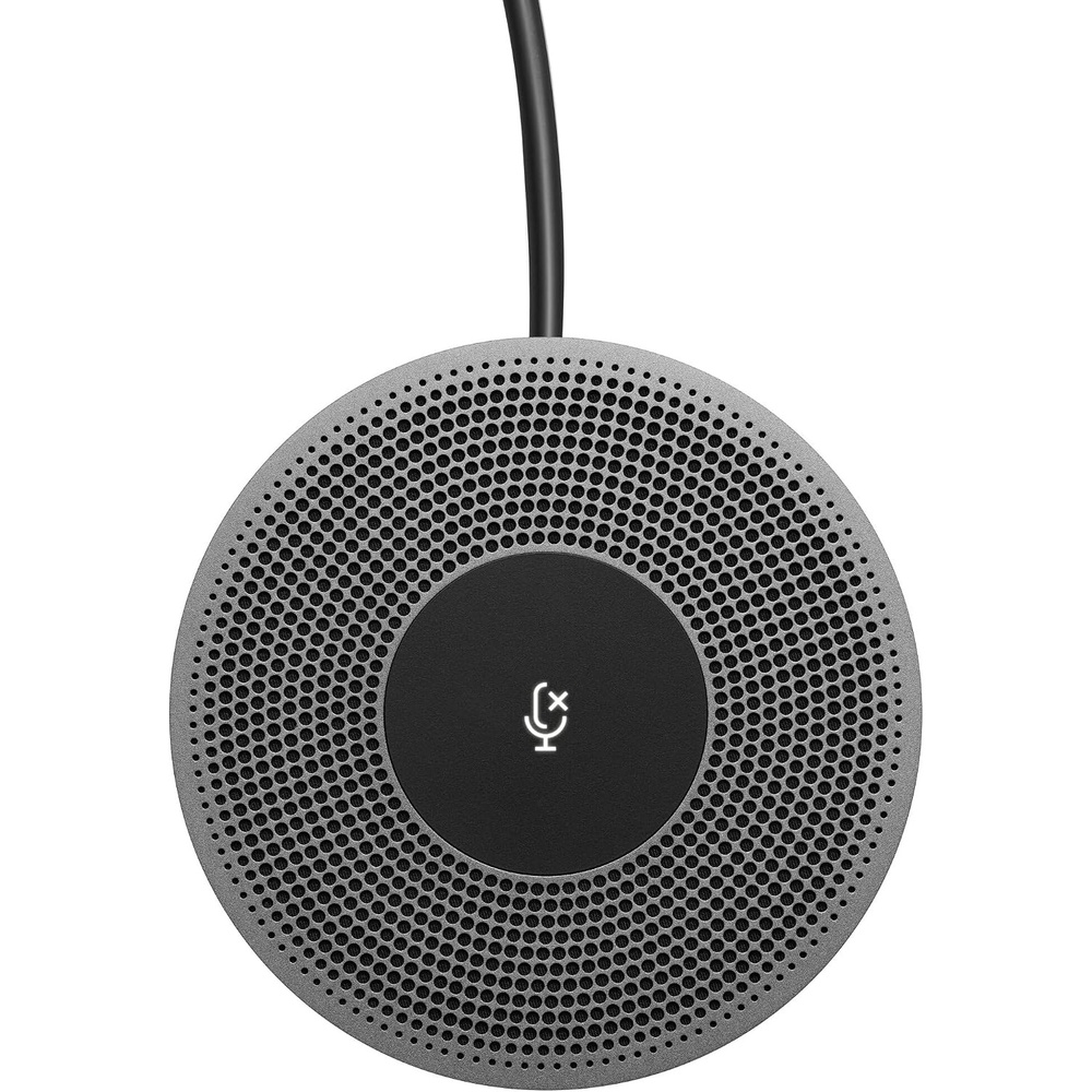 image:imageLogitech Expansion Mic for MeetUp PlugandPlay Indicator Lights Microphone Type Mono Wideband Noise Canceling PCMacLaptopMacBookTablet  Black34 x 38 x 052 inches