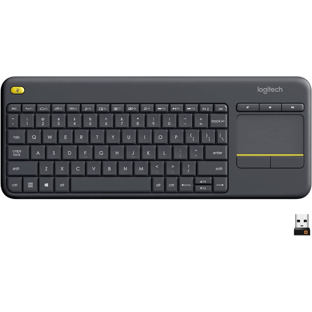 image:imageLogitech K400 Plus Wireless Touch TV Keyboard with Easy Media Control and Builtin Touchpad HTPC Keyboard for PCConnected TV Windows Android ChromeOS Laptop Tablet  BlackPLUS