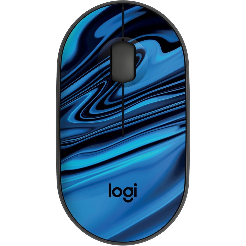 image:imageLogitech M340 Wireless Mouse with Limited Edition Prints USB Receiver and Silent Clicks Portable Wireless Mouse for Laptop PC Windows Chrome Surface  Floral LeavesBlue Galaxy