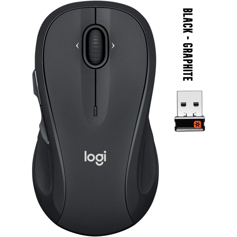 image:imageLogitech M510 Wireless Mouse 24 GHz with USB Unifying Receiver 1000 DPI LaserGrade Tracking 7Buttons 24Months Battery Life PCMacLaptop  GraphiteOne Size Pack of 10