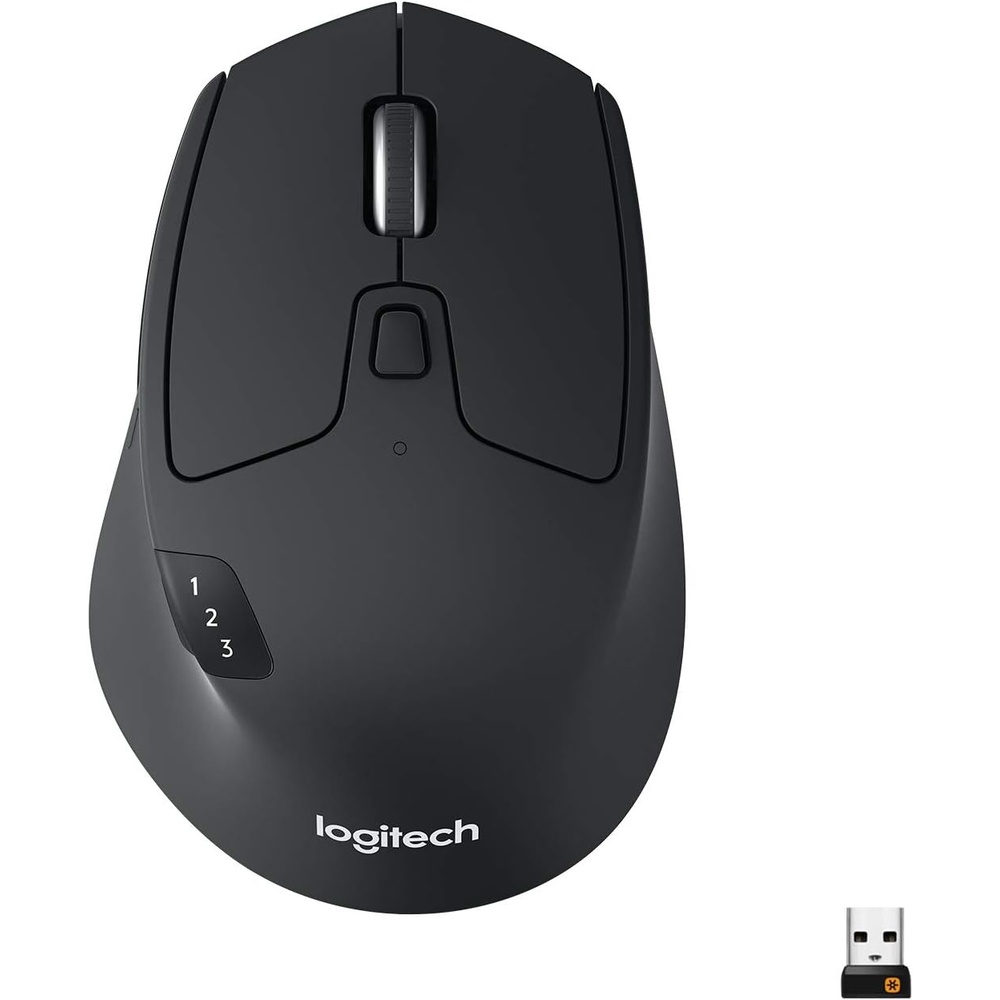 image:imageLogitech M720 Triathlon MultiDevice Wireless Mouse Bluetooth USB Unifying Receiver 1000 DPI 6 Programmable Buttons 2Year Battery Compatible with Laptop PC Mac iPadOS BlackM720