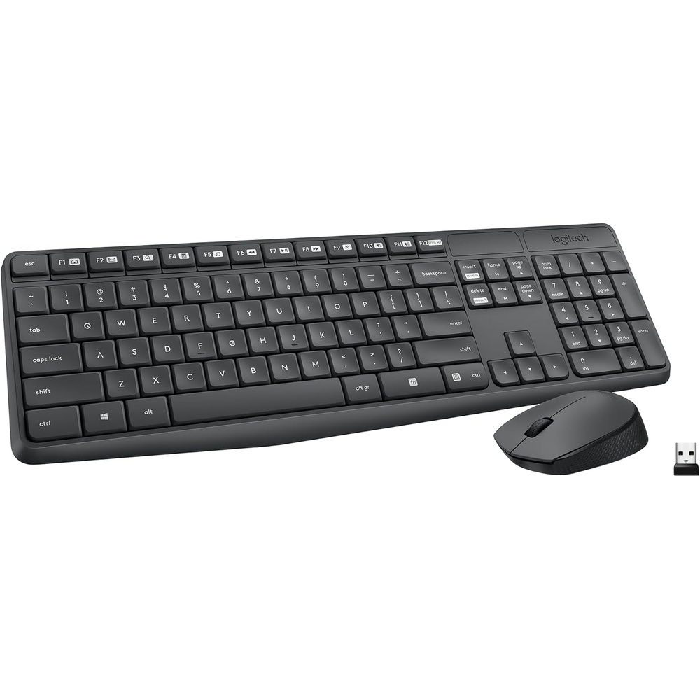 image:imageLogitech MK235 Wireless Keyboard and Mouse Combo for Windows 24 GHz Wireless USB Receiver 15 FN Keys Long Battery Life Compatible with PC Laptop