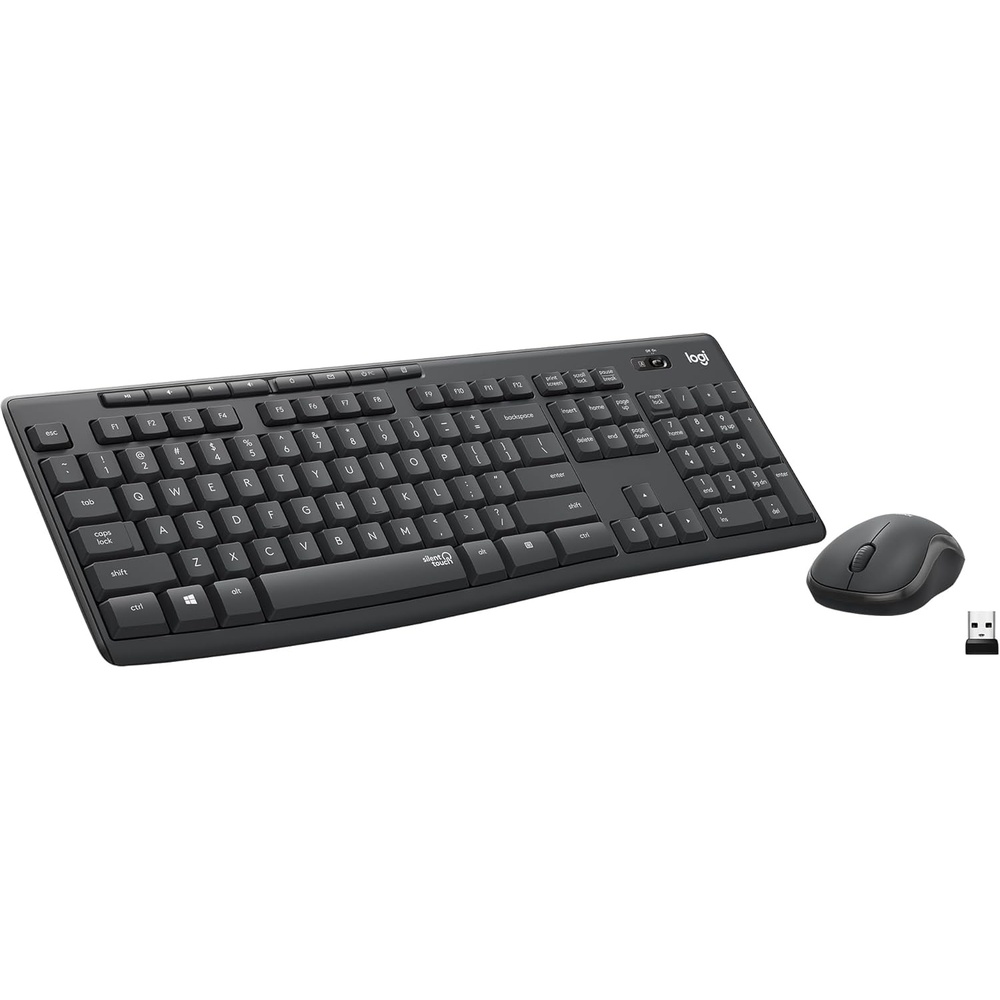 image:imageLogitech MK295 Wireless Mouse amp Keyboard Combo with SilentTouch Technology Full Numpad Advanced Optical Tracking LagFree Wireless 90 Less Noise GraphiteGraphite