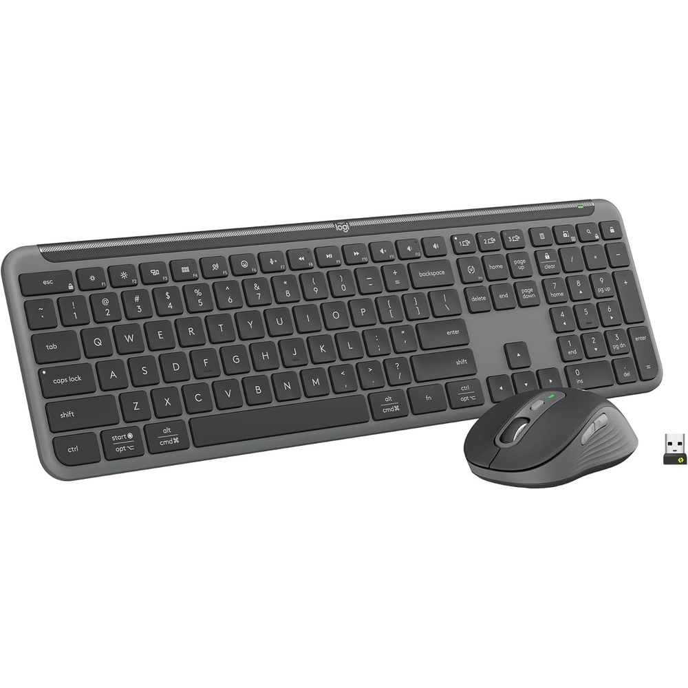image:imageLogitech MK955 Signature Slim Wireless Keyboard and Mouse Combo for Larger Hands Quiet Typing and Clicking Switch Across Three Devices Bluetooth MultiOS for Windows and MacGraphite