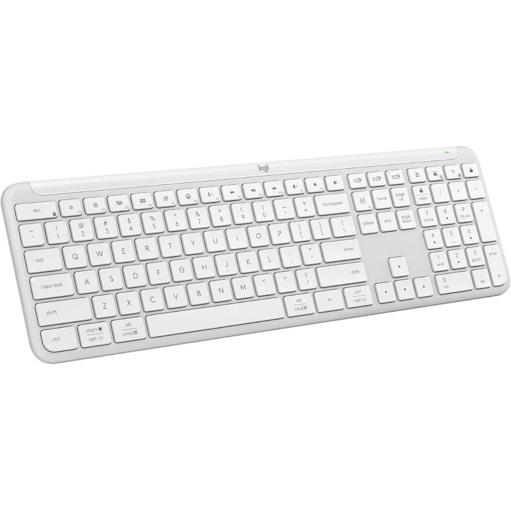 image:imageLogitech MK955 Signature Slim Wireless Keyboard and Mouse Combo for Larger Hands Quiet Typing and Clicking Switch Across Three Devices Bluetooth MultiOS for Windows and MacOff White
