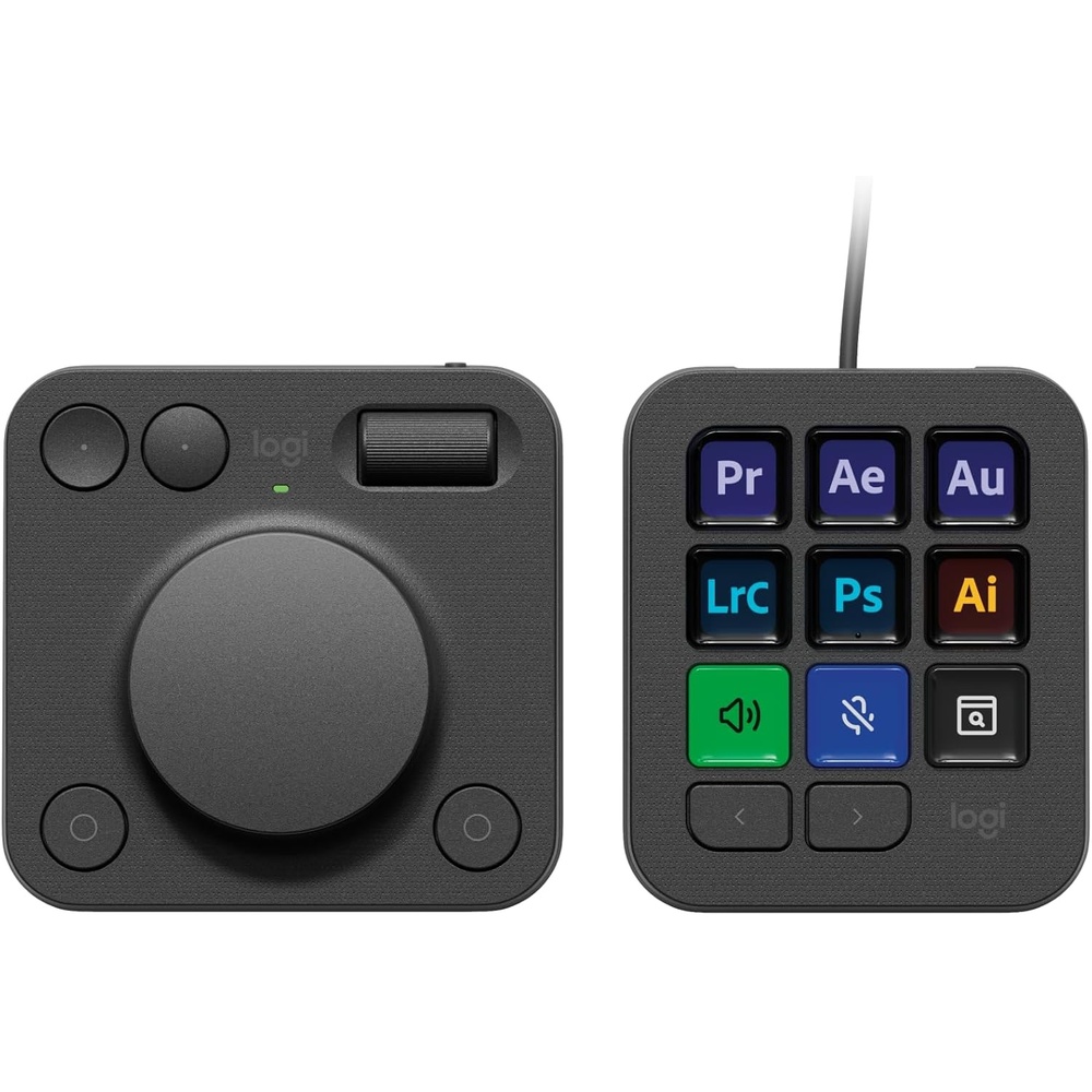 image:imageLogitech MX Creative Console 9 Customizable LCD Keys Stream Deck AccessoriesConnectivity Technology USBC Control Dial for Graphic Design Zoom Spotify Graphite 3Month Adobe Cloud MembershipGraphite