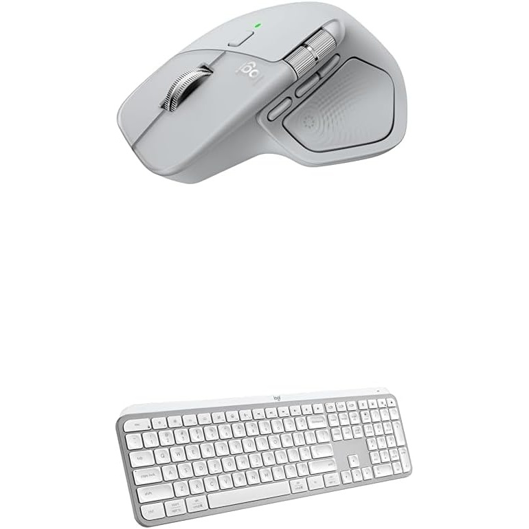 image:imageLogitech MX Master 4 Ergonomic Wireless Mouse with Advanced Performance Haptic Feedback UltraFast Scrolling USBC Charging Bluetooth Windows MacOS  Pale GrayPale Gray