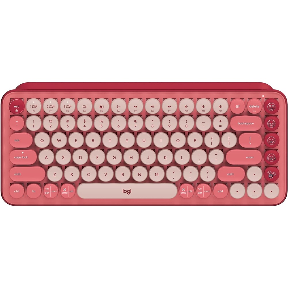 image:imageLogitech POP Keys Mechanical Wireless Keyboard with Customizable Emoji Keys Durable Compact Design Bluetooth or USB Connectivity MultiDevice OS Compatible Heartbreaker RoseHeartbreaker Rose