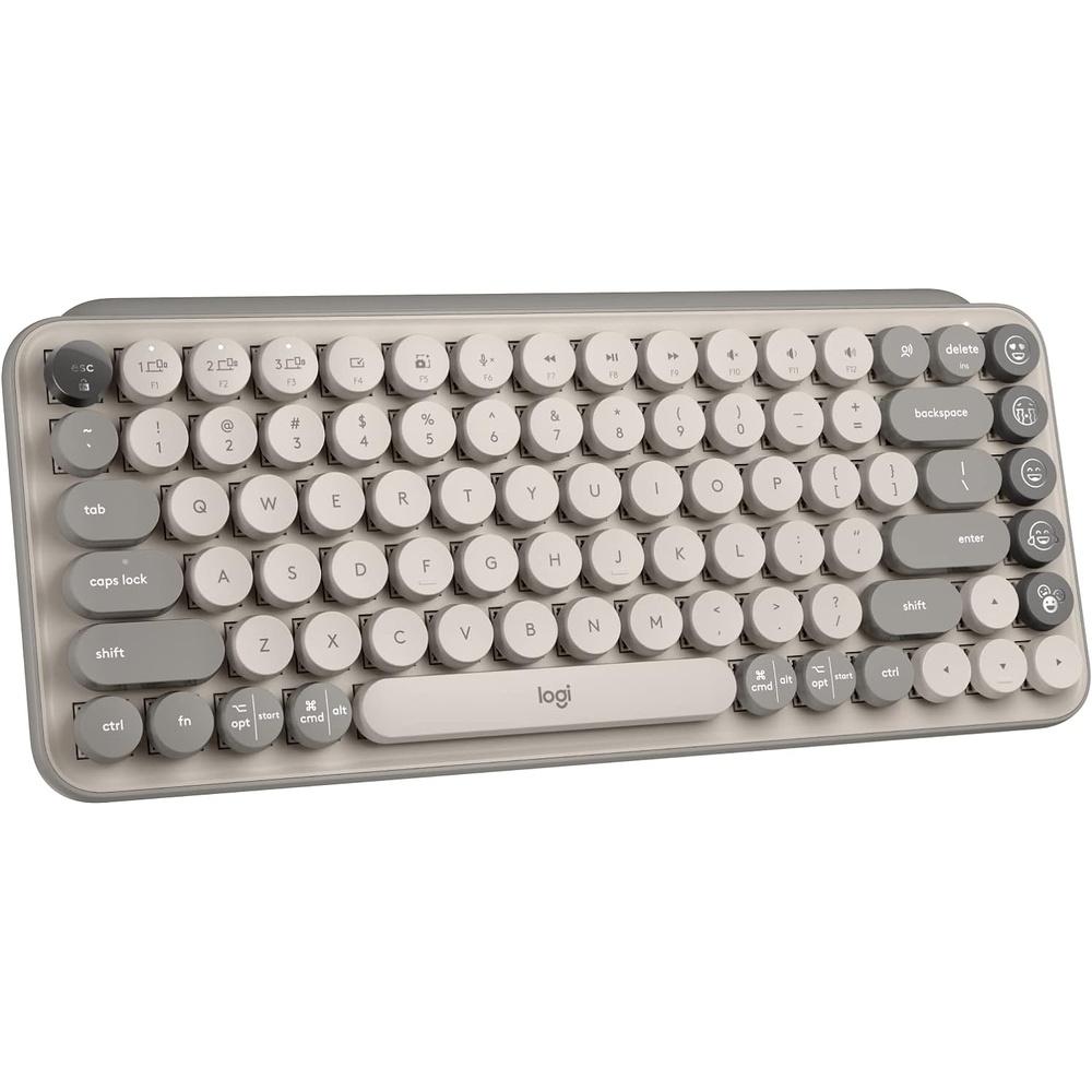 image:imageLogitech POP Keys Mechanical Wireless Keyboard with Customizable Emoji Keys Durable Compact Design Bluetooth or USB Connectivity MultiDevice OS Compatible Heartbreaker RoseMist