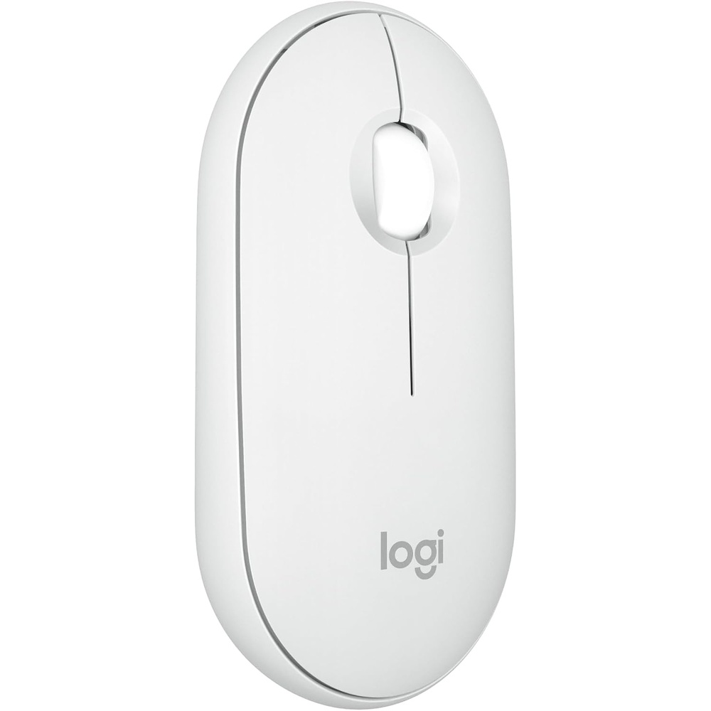 image:imageLogitech Pebble Mouse 2 M350s Slim Bluetooth Wireless Mouse Portable Lightweight Customizable Button Quiet Clicks EasySwitch for Windows macOS iPadOS Android Chrome OS Tonal RoseTonal White