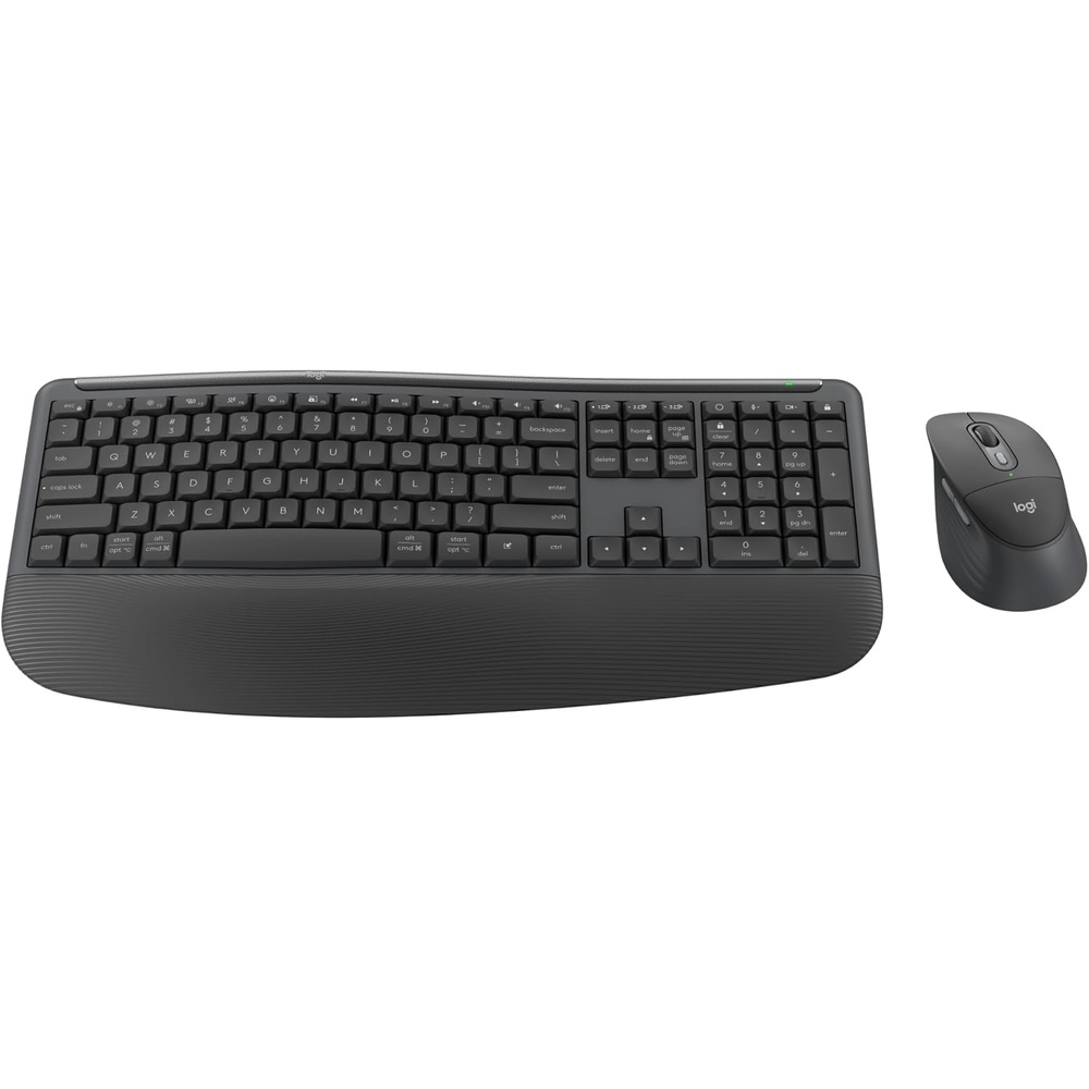 image:imageLogitech Signature Comfort Plus Combo MK880 Wireless Keyboard and Mouse Combo FullSize Comfort Keyboard with Palm Rest Silent Clicks Bluetooth for Windows and macOS  GraphiteGraphite