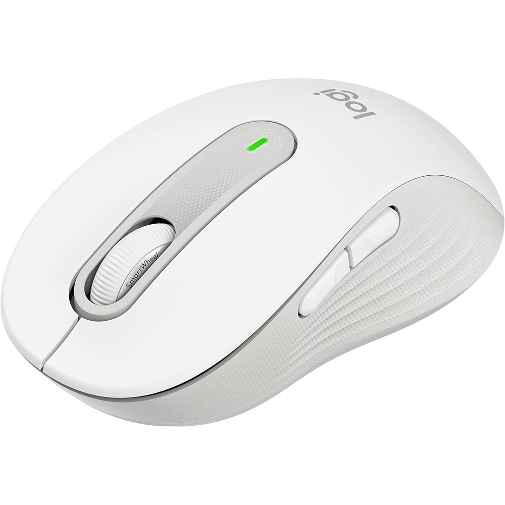 image:imageLogitech Signature M650 L Full Size Wireless Mouse  for Large Sized Hands 2Year Battery Silent Clicks Customizable Side Buttons Bluetooth for PCMacMultiDeviceChromebook  Classic BlueOff White