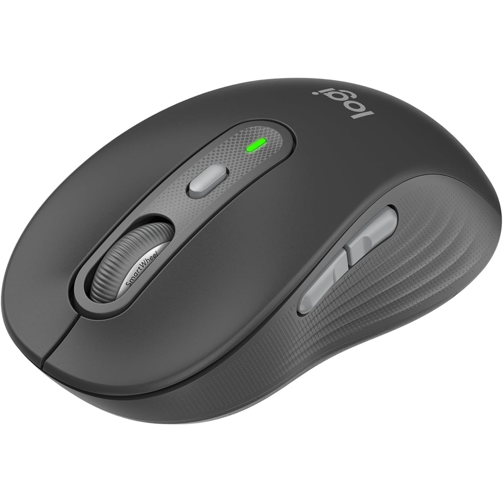 image:imageLogitech Signature Plus M750 Wireless Mouse  for Small to Medium Hands SmartWheel Bluetooth Multi Device 24Month Battery Silent Clicks Customizable Side Buttons Contoured Shape  GraphiteSmall  Medium Size