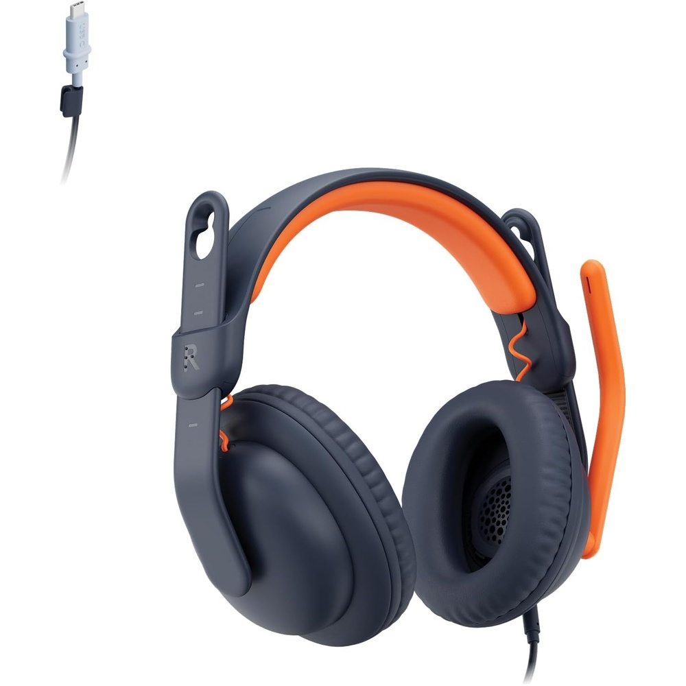 image:imageLogitech Zone Learn Wired Headsets for Learners Comfortable and Adjustable fit for Kids Replaceable Accessories Mic 35mm AUX and USBC for WindowsmacOSiPadOSAndroidMobile