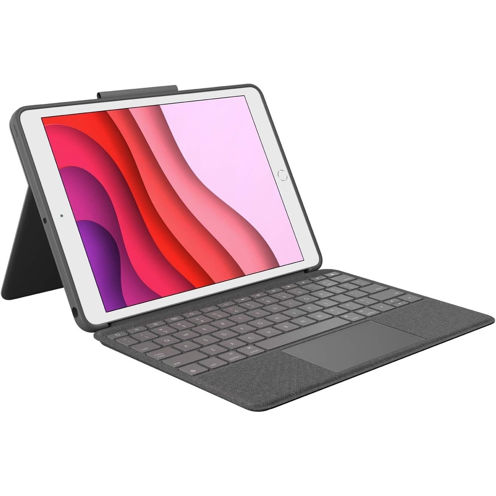 image:imageLogitech iPad 7th 8th and 9th Generation Keyboard Case Slim Folio with Integrated Wireless Keyboard Graphite 73 x 101 x 09Combo Touch