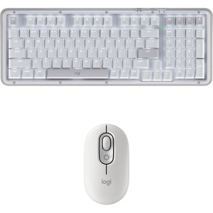 Logitech Alto Keys K98M Wireless Bluetooth Mechanical Keyboard with Vibration Absorbing Gasket, Backlit Keys for PC, Mac, Laptops + POP Mouse, Compact Wireless Bluetooth with Quiet Clicks – Off White(Off-White)