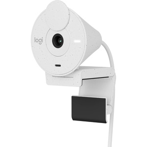 Logitech Brio 300 Full HD Webcam, 1080p, Auto Light Correction, Noise reducing mic, Privacy Shutter, USB-C, Works with Microsoft Teams, Google Meet, Zoom, for Streaming and Video Calling – White(Off-White)