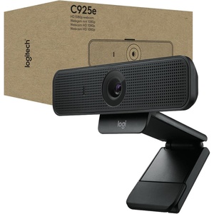 Logitech C925e Business Webcam, HD 1080p/30fps Video, Light Correction, Autofocus, Clear Audio, Privacy Shutter, Works with Microsoft Teams, Google Meet, Skype, WebEx, Cisco – Black