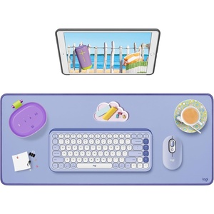 Logitech Desk Mat – Studio Series, Multifunctional Large Desk Pad, Extended Mouse Mat, Office Desk Protector with Anti-Slip Base, Spill-Resistant Durable Design, in Lilac(Lilac)