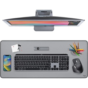 Logitech Desk Mat – Studio Series, Multifunctional Large Desk Pad, Extended Mouse Mat, Office Desk Protector with Anti-Slip Base, Spill-Resistant Durable Design, in Lilac(Mid-grey)