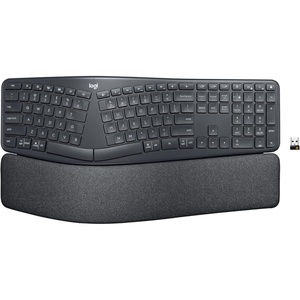 Logitech Ergo K860 Wireless Ergonomic Keyboard – Split Keyboard, Wrist Rest, Natural Typing, Stain-Resistant Fabric, Bluetooth and USB Connectivity, Compatible with Windows/Mac, Black(Keyboard Only)
