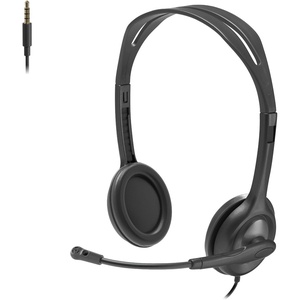 Logitech H111 Stereo Headset with 3.5 mm Audio Jack, Black(1 Count (Pack of 1))