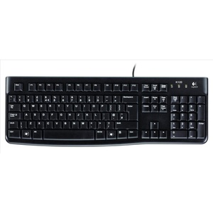 Logitech K120 Wired Business Keyboard for Windows and Linux, USB Port, Quiet Typing, Robust, Splashproof, Keyboard Stand, Scandinavian QWERTY Layout – Black